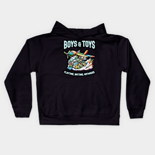 Boys & Toys Adventure Graphic Design - Playtime Motif Kids Hoodie